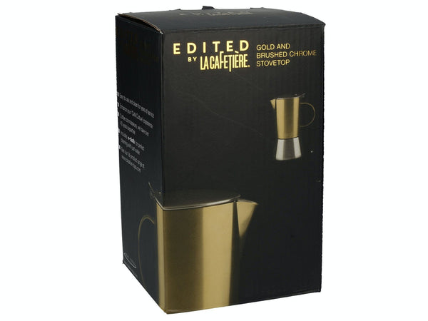 La Cafetiere Edited 4 Cup Stainless Steel Stovetop Brushed Gold image 3