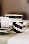Mikasa Luxe Deco Geometric Stripe China Espresso Cups and Saucers, Set of 2, 100ml image 6