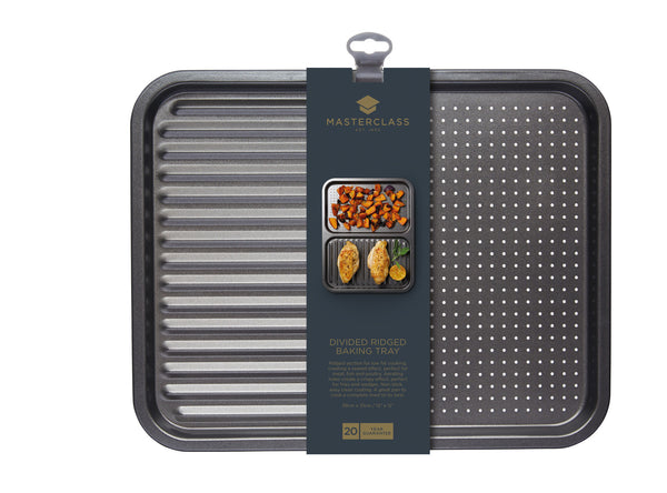 MasterClass Non-Stick 2-in-1 Divided Crisping Tray / Ridged Baking Tray image 4