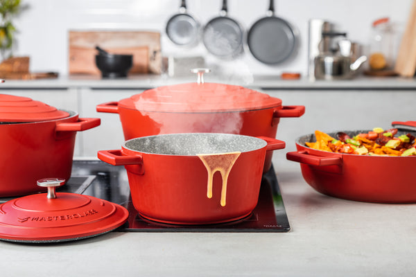 MasterClass Red Cast Aluminium Casserole Dish with Lid, 2.5L image 4