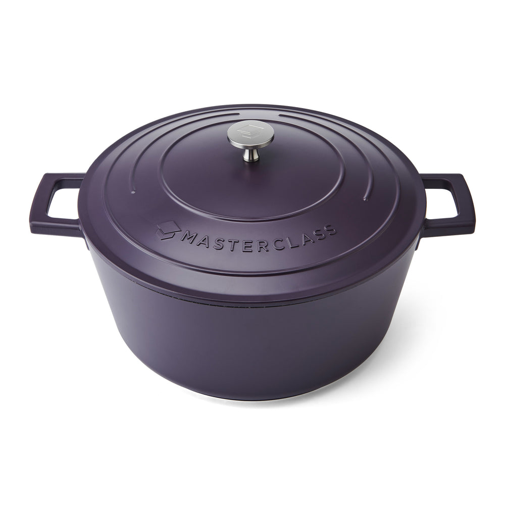 MasterClass Purple Cast Aluminium Casserole Dish, 28cm, 5L