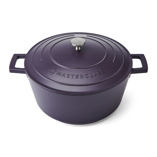 MasterClass Purple Cast Aluminium Casserole Dish, 28cm, 5L image 3