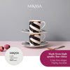 Mikasa Luxe Deco Geometric Stripe China Espresso Cups and Saucers, Set of 2, 100ml