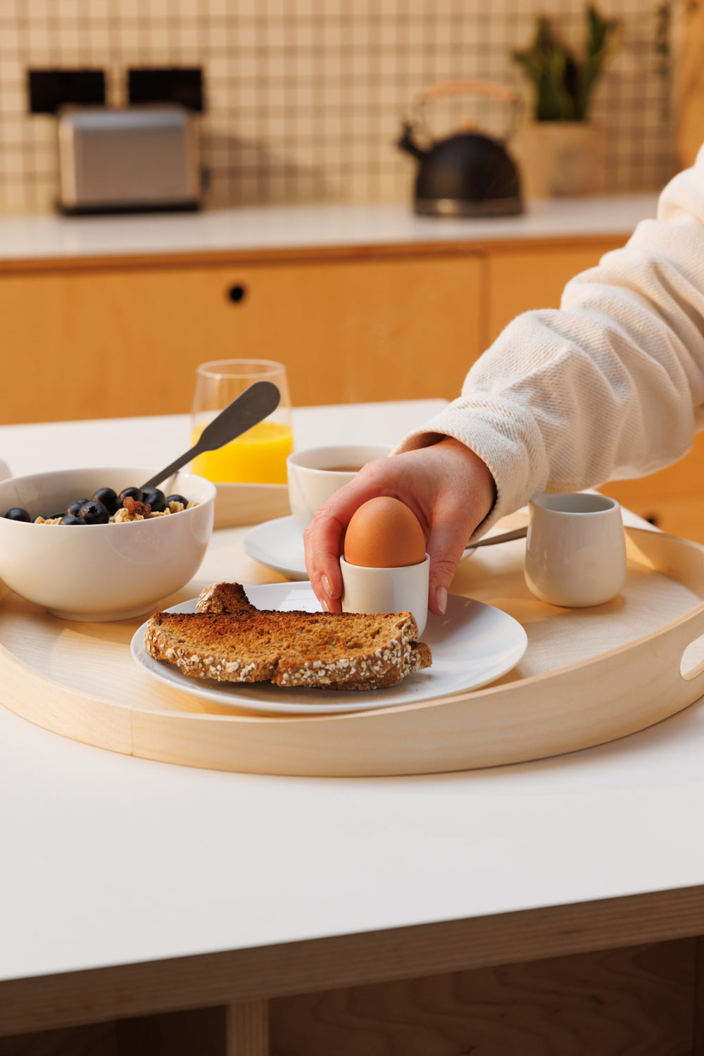 Mikasa Chalk Porcelain Egg Cups, Set of 4, White, 5cm