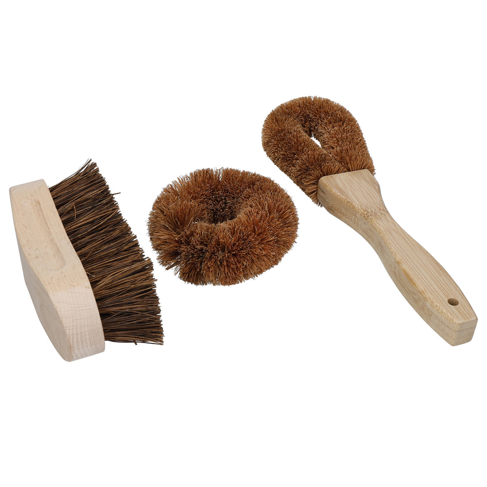 Natural Elements Eco-Friendly Coconut Fibre Brush Set - 3 Pieces