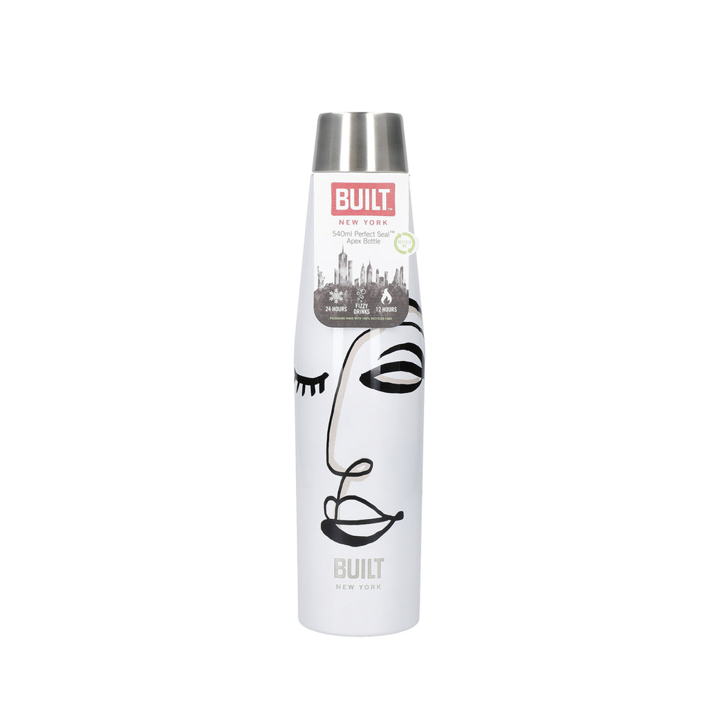 BUILT Apex 540ml Insulated Water Bottle, BPA-Free 18/8 Stainless Steel - 'Belle Vie'