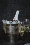 BarCraft Hammered-Steel Sparkling Wine & Champagne Bucket with Ring Handles image 6