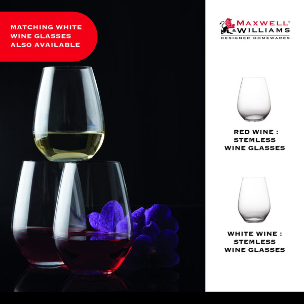 Maxwell & Williams Vino Set of 6 540ml Stemless Red Wine Glasses image 9