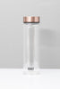 BUILT Tiempo 450ml Insulated Water Bottle, Borosilicate Glass / Stainless Steel - Rose Gold
