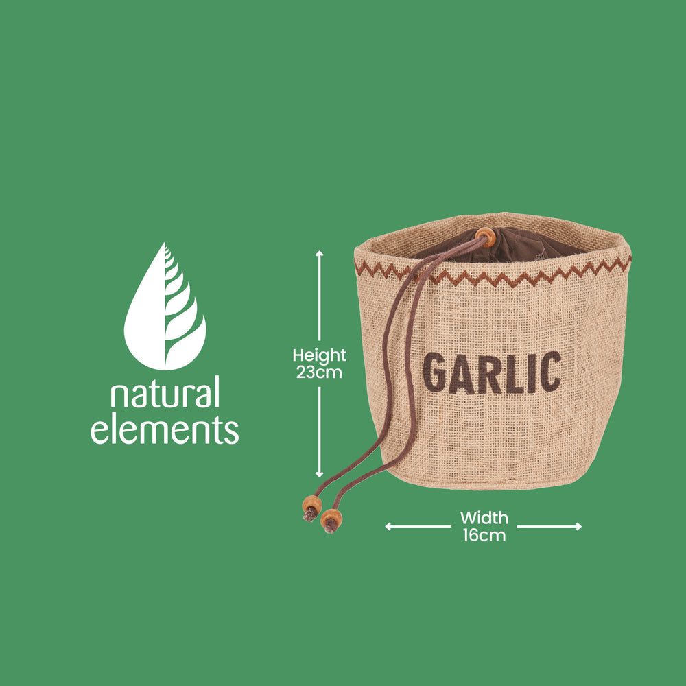 Natural Elements Hessian Garlic Storage Bag