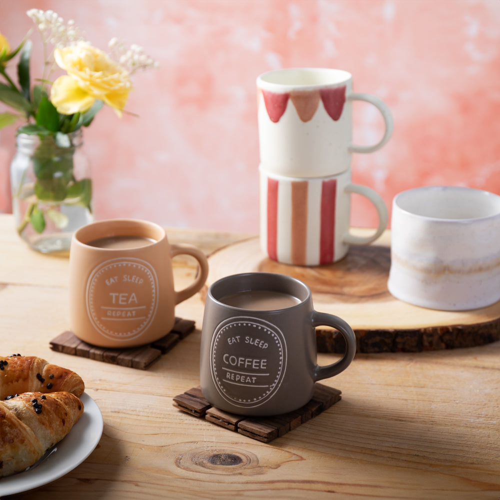 Mikasa Eat Sleep Coffee Repeat Mug, 400ML
