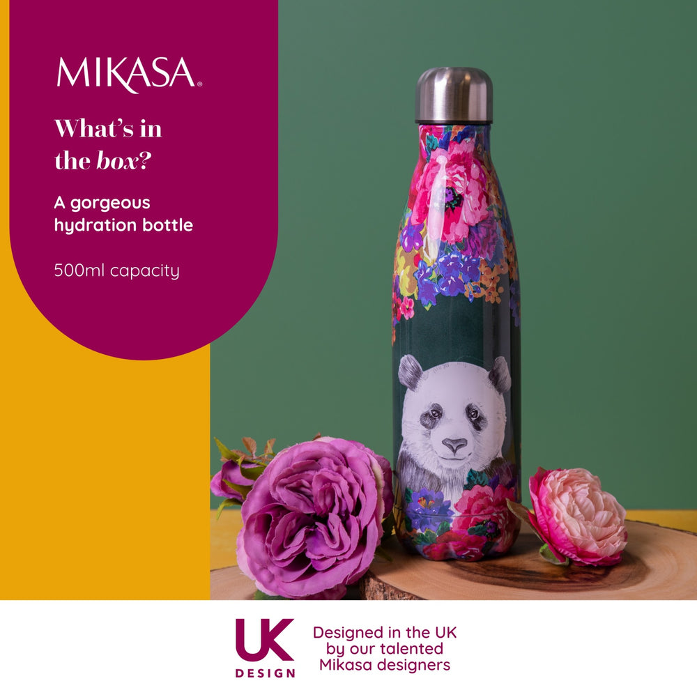 Mikasa Wild at Heart Panda Water Bottle, 500ml