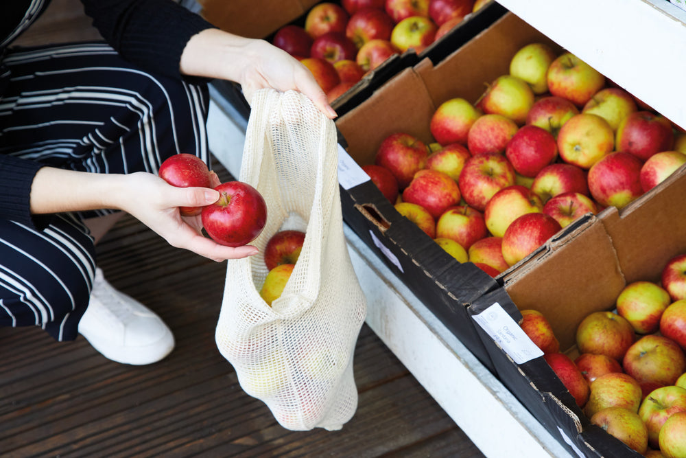 Natural Elements Eco-Friendly Set of Three Drawstring Produce Bags