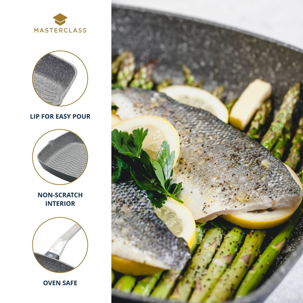MasterClass Cast Aluminium Grill Pan, 28cm