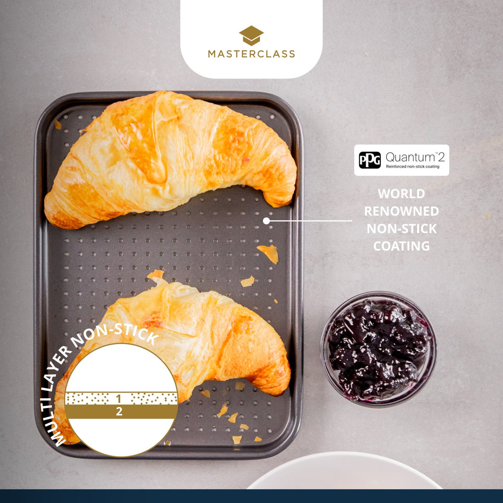 MasterClass Crusty Bake Non-Stick Baking Tray, 24cm x 18cm