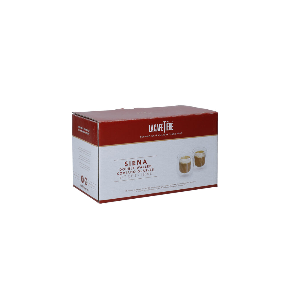 La Cafetière Siena Double-Walled Cortado Glasses, Set of 2, 135ml
