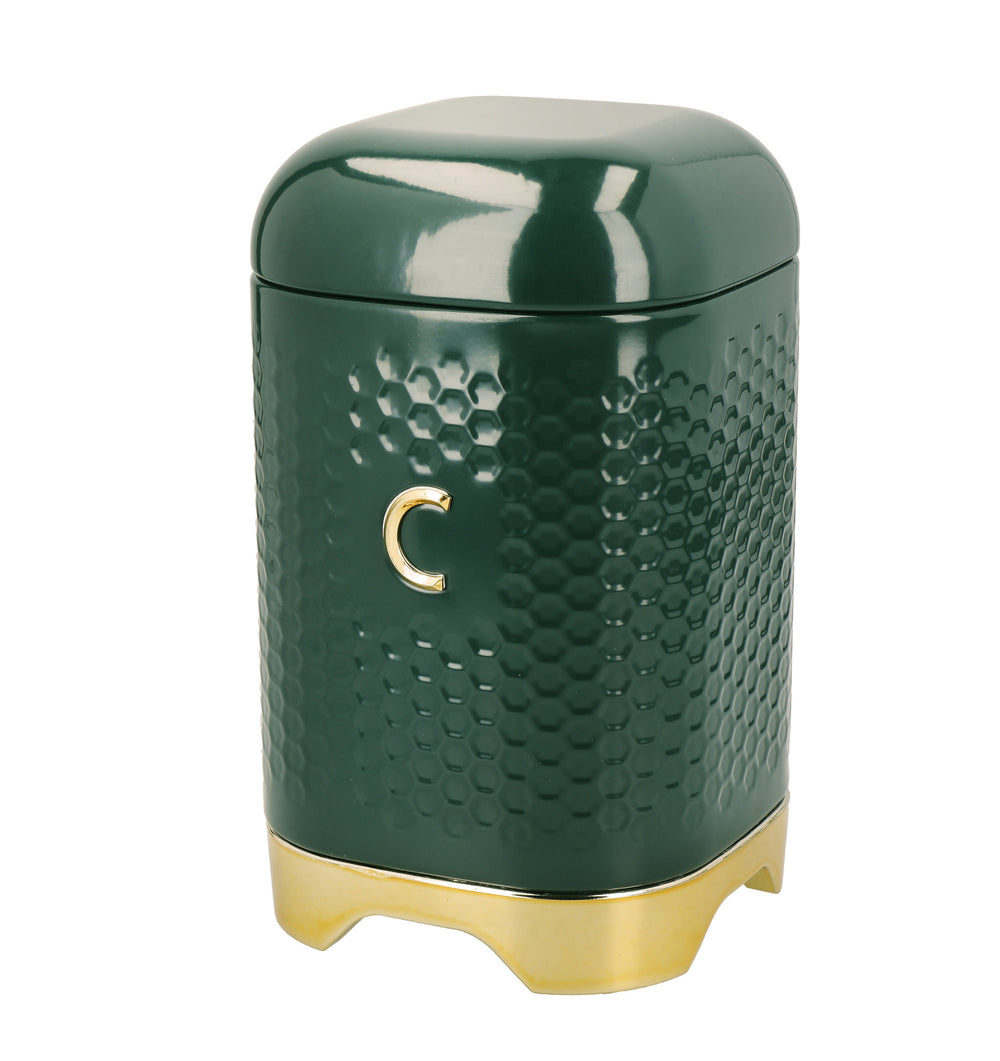 KitchenCraft Lovello Textured Hunter Green Coffee Canister