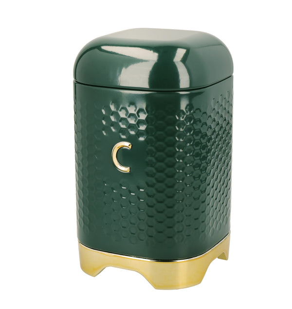 KitchenCraft Lovello Textured Hunter Green Coffee Canister image 3