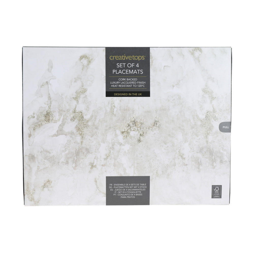 Creative Tops Grey Marble Pack Of 4 Premium Placemats