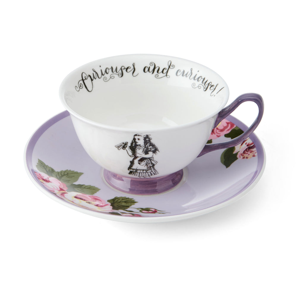 Mikasa and the V&A Alice In Wonderland Bone China Tea Cup and Saucer, 140ml