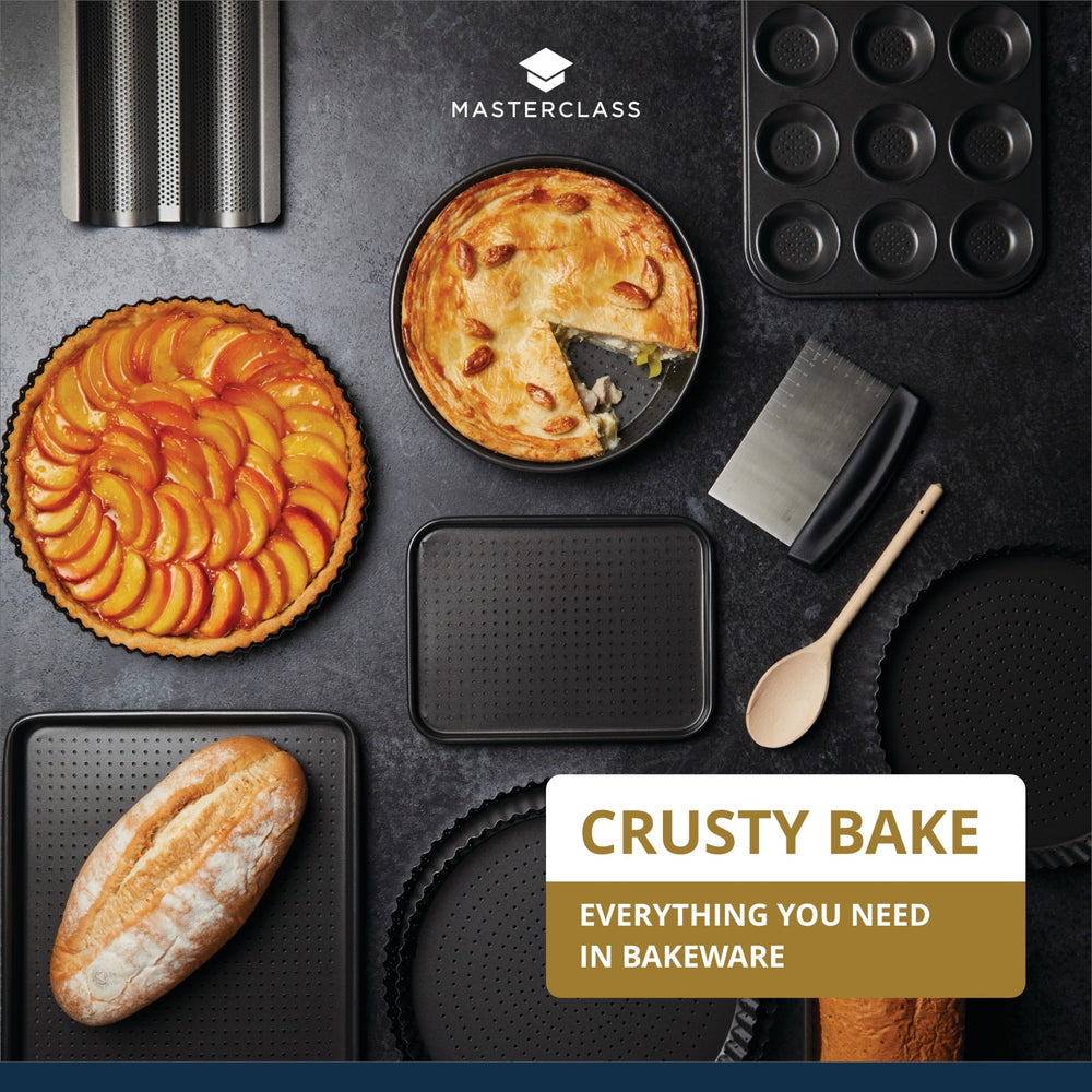 MasterClass Crusty Bake Non-Stick Fluted Round Quiche Tin, 25cm
