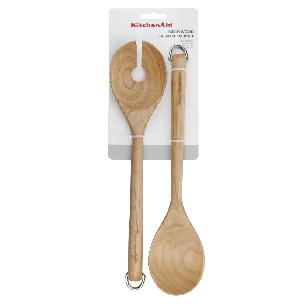 KitchenAid Birchwood Salad Servers, Fork and Spoon
