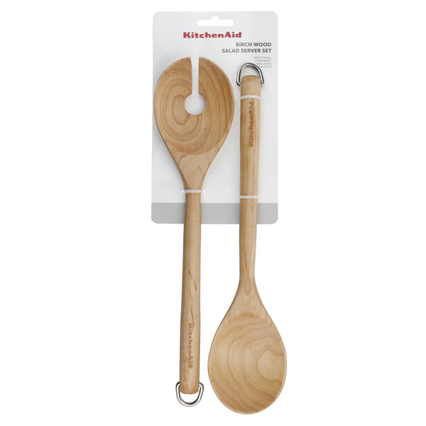 KitchenAid Birchwood Salad Servers, Fork and Spoon image 4