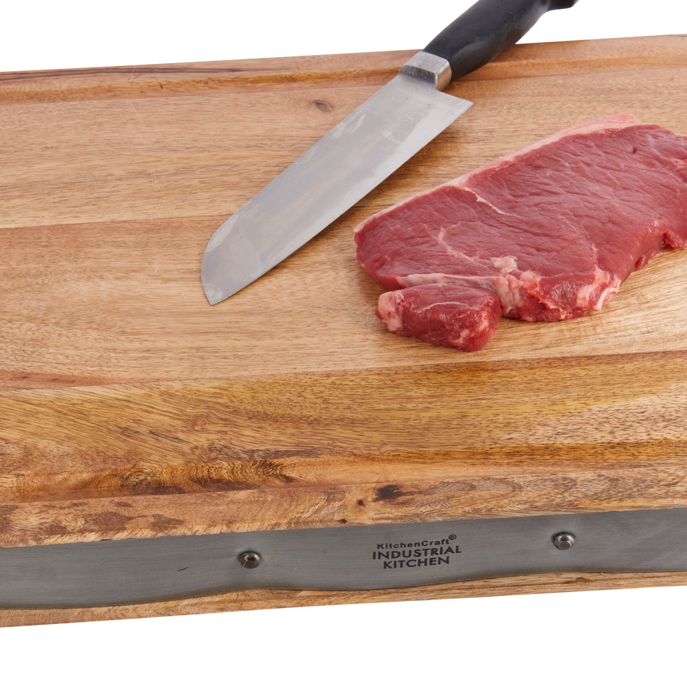 Industrial Kitchen Handmade Rectangular Wooden Butcher's Block Chopping Board