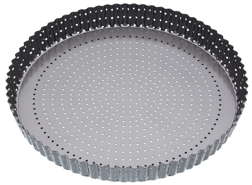 2pc Crusty Bake Non-Stick Bakeware Set with 30cm Round Fluted Quiche Tin and 39cm Baking Tray