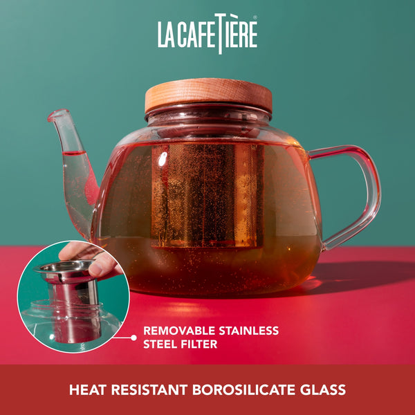 La Cafetière Rialto Glass Teapot, 4 Cup, 1.2L image 9