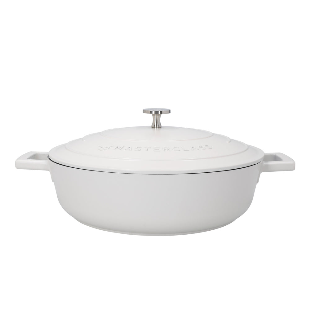 MasterClass Cream Cast Aluminium Shallow Casserole Dish, 4L