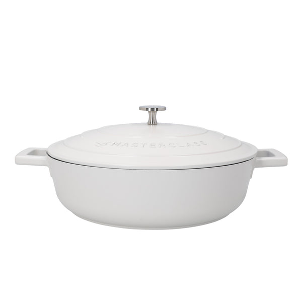 MasterClass Cream Cast Aluminium Shallow Casserole Dish, 4L image 2