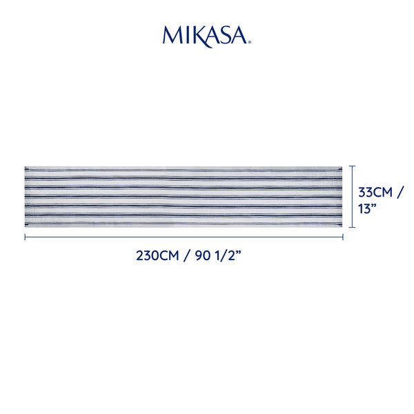 Mikasa Navy Stripe Cotton and Linen Table Runner, 230 x 34cm image 8