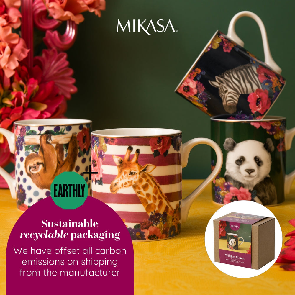 Mikasa Wild at Heart Sloth Print Porcelain Mug, 280ml