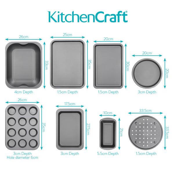 KitchenCraft Carbon Steel Non-Stick 8-Piece Bakeware Set image 7