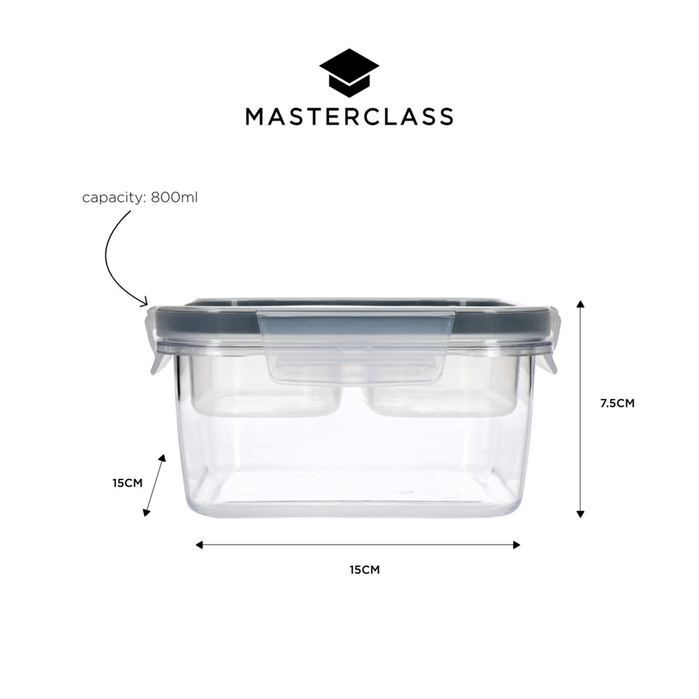 MasterClass Eco Snap Lunch Box with Removable Divider - 800 ml