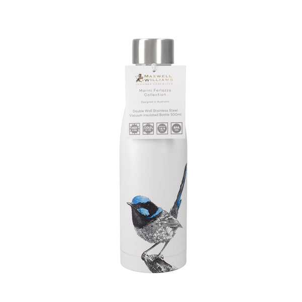 Maxwell & Williams Marini Ferlazzo 500ml Superb Fairy-wren Double Walled Insulated Bottle image 3