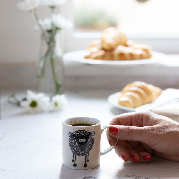 Set of 6 KitchenCraft 80ml Porcelain Sheep Espresso Cups image 4