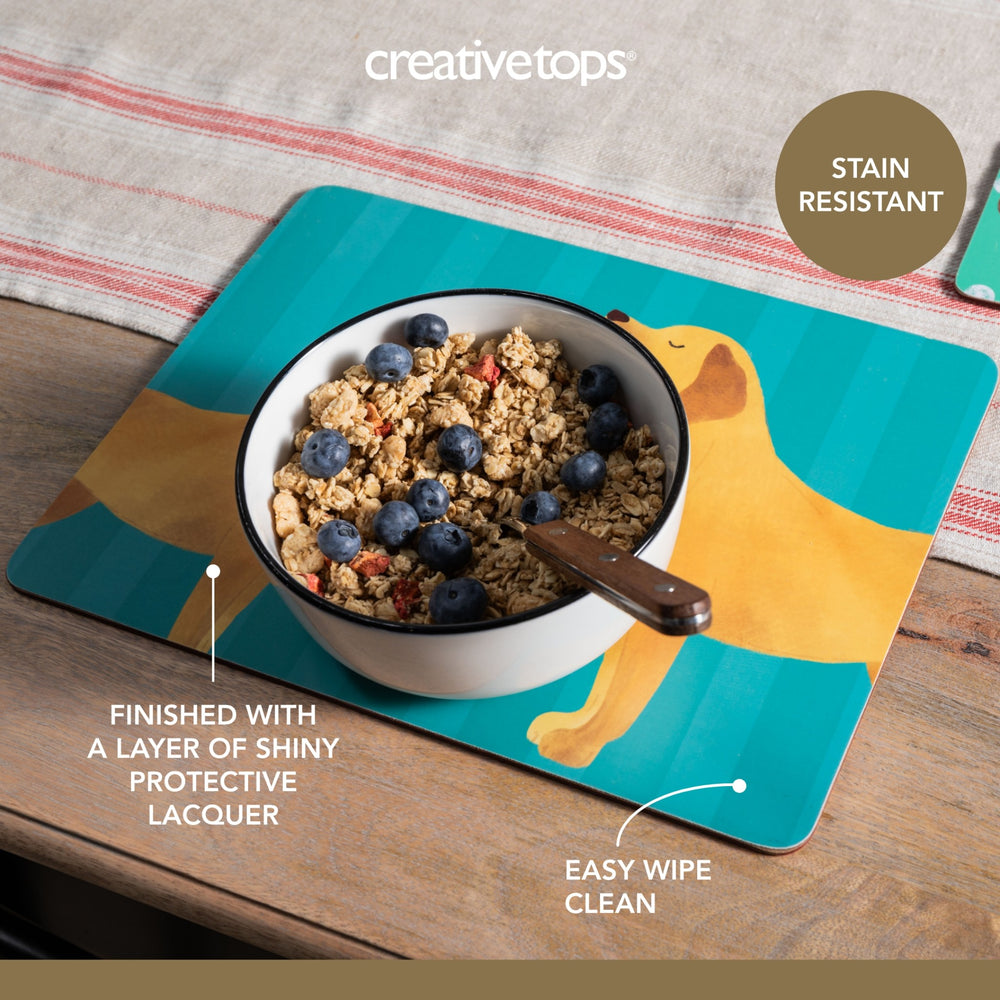 Creative Tops Dog Print Set of 4 Rectangle Placemats, 30 x 22.5CM