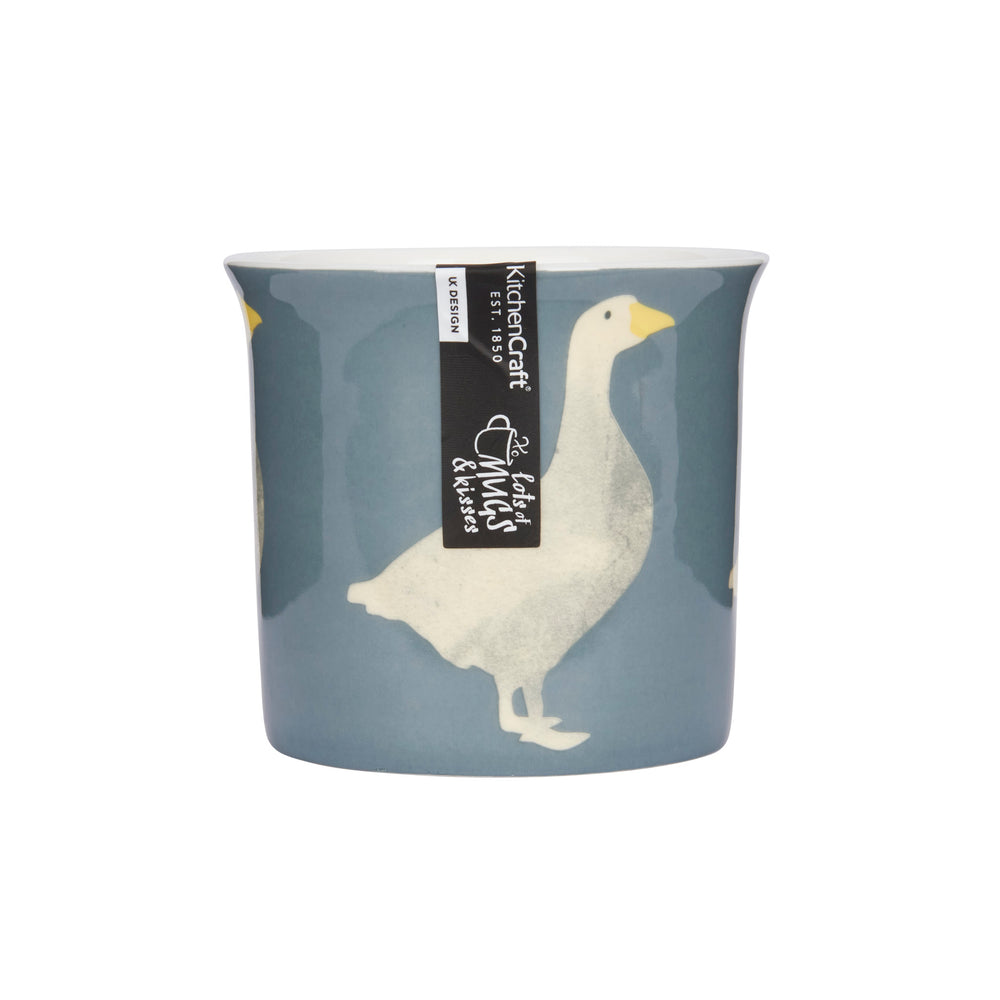 Set of 4 KitchenCraft Fluted China Goose Mugs