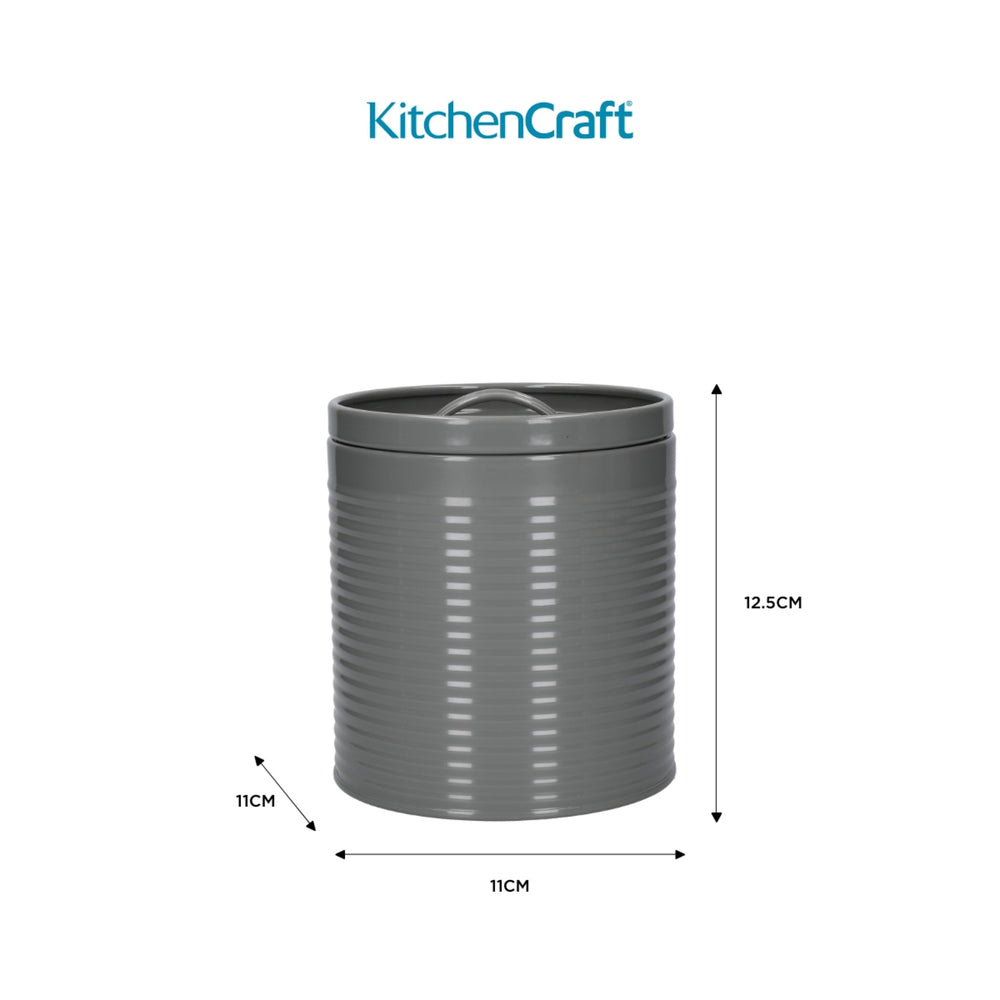 KitchenCraft Storage Canisters - 1 L, Grey, Set of 3