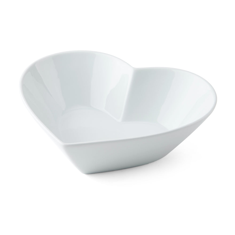 Mikasa Chalk Large Heart Porcelain Serving Bowl, 21cm, White