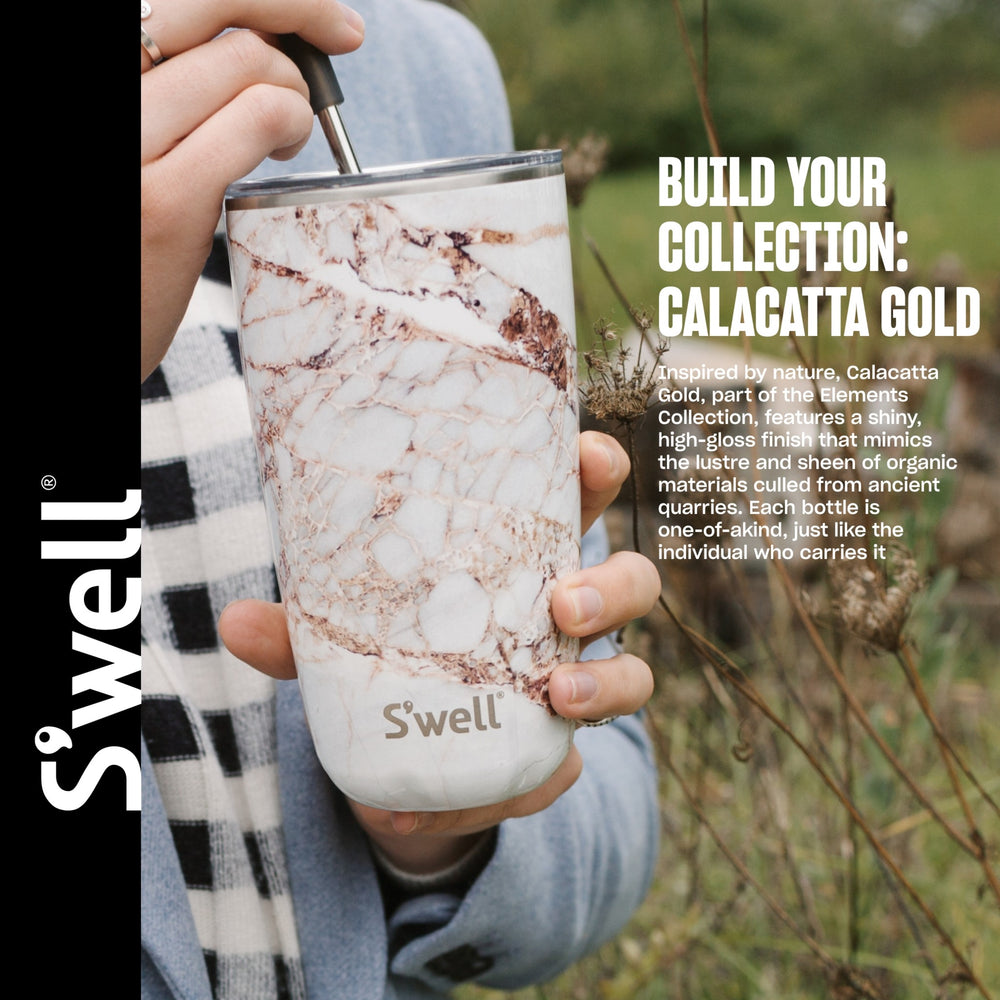 S'well Calacatta Gold Tumbler with Lid, 530ml