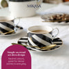 Mikasa Luxe Deco Geometric Print China Tea Cups and Saucers, Set of 2, 200ml image 9