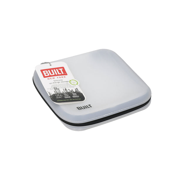 BUILT Silicone Bag with Zip for Snacks, Make-Up and More, 16 x 16cm BPA-Free Reusable Storage Pouch image 4