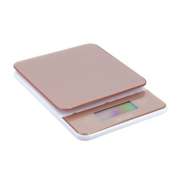 Taylor Digital Slim Kitchen Scale, 5kg / 5000ml, Rose Gold Glass image 2