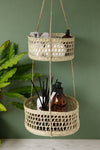 Natural Elements 2-Tier Natural Seagrass Hanging Planter image 14