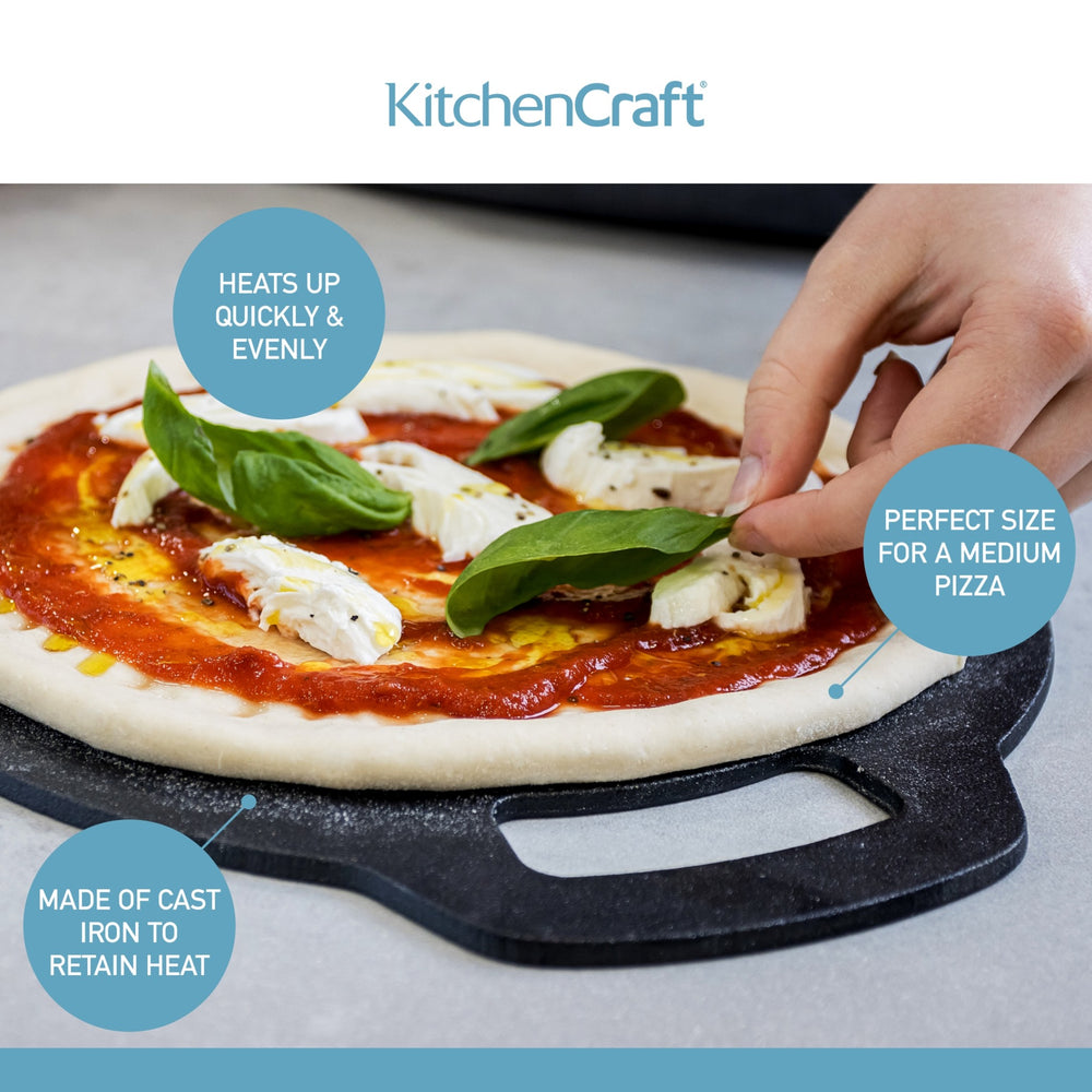 KitchenCraft Cast Iron 27cm Black Steel Baking Stone