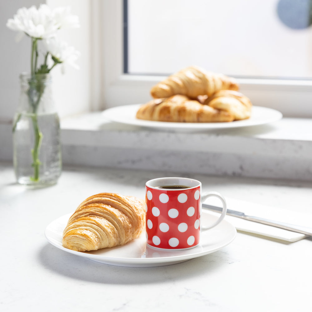 KitchenCraft 80ml Porcelain Red Polka Dot Espresso Cup