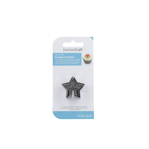 KitchenCraft Set of 3 Star Fondant Cutters image 3